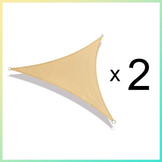 Pack Toldo Triangular X 2 - Color Beige - 3,6 x 3,6 x 3,6 mts.