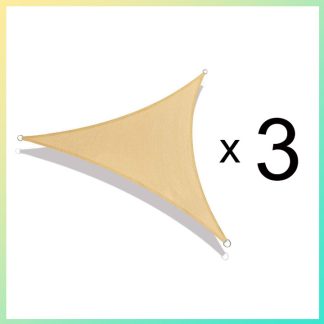 Pack Toldo Triangular X 3 - Color Beige - 3,6 x 3,6 x 3,6 mts.