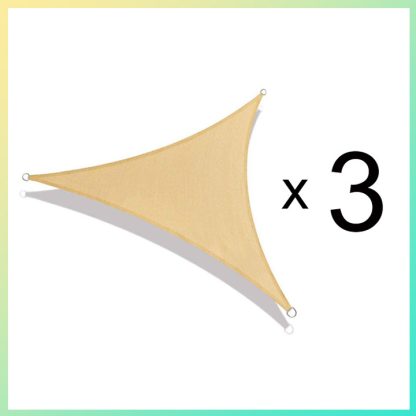 Pack Toldo Triangular X 3 - Color Beige - 3,6 x 3,6 x 3,6 mts.