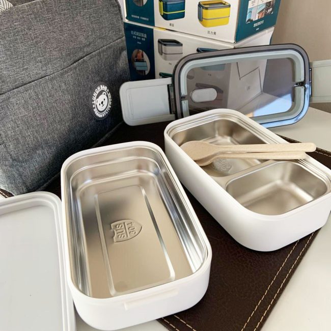 Lonchera Bento Acero Inoxidable (2 Cuerpos)